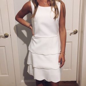 C. Luce Simple Scallop White dress